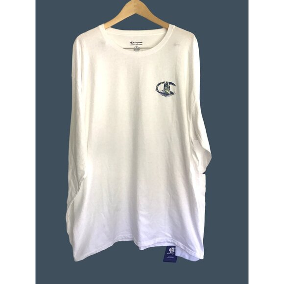 CHAMPION- MENS CREW NECK LIGHT WEIGHT LONG SLEEVE T-SHIRT 2XL -100%COTTON- NWT - Picture 1 of 6